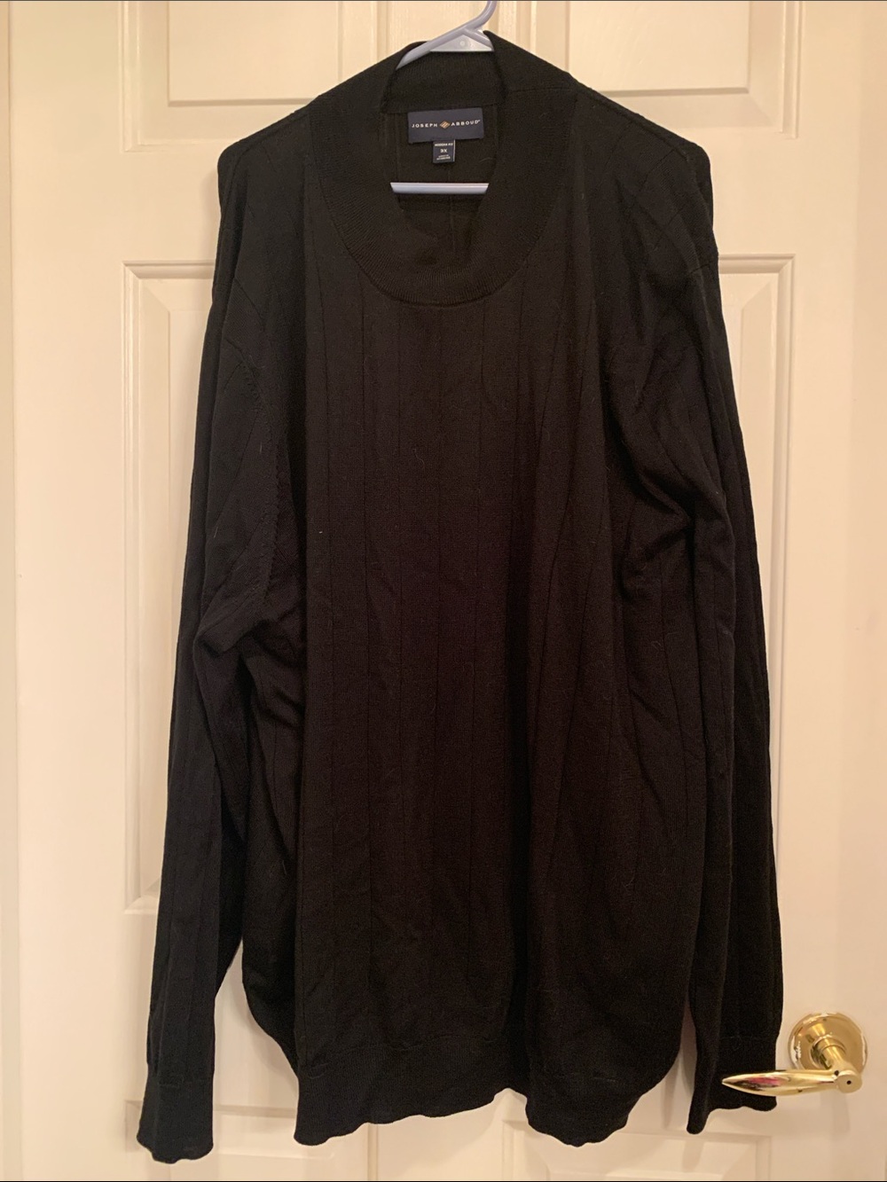 Joseph Abboud Black Crewneck Cable Knit Sweater